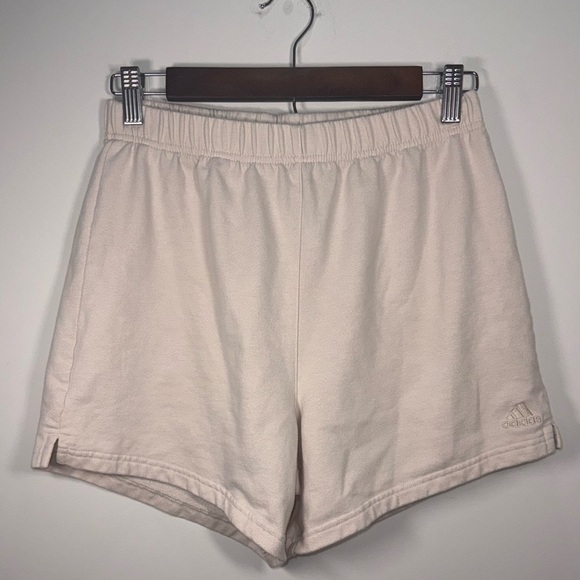 adidas Cream High-Rise Elastic Waist Women Athletic/Lounge Shorts Size Small - Picture 11 of 16